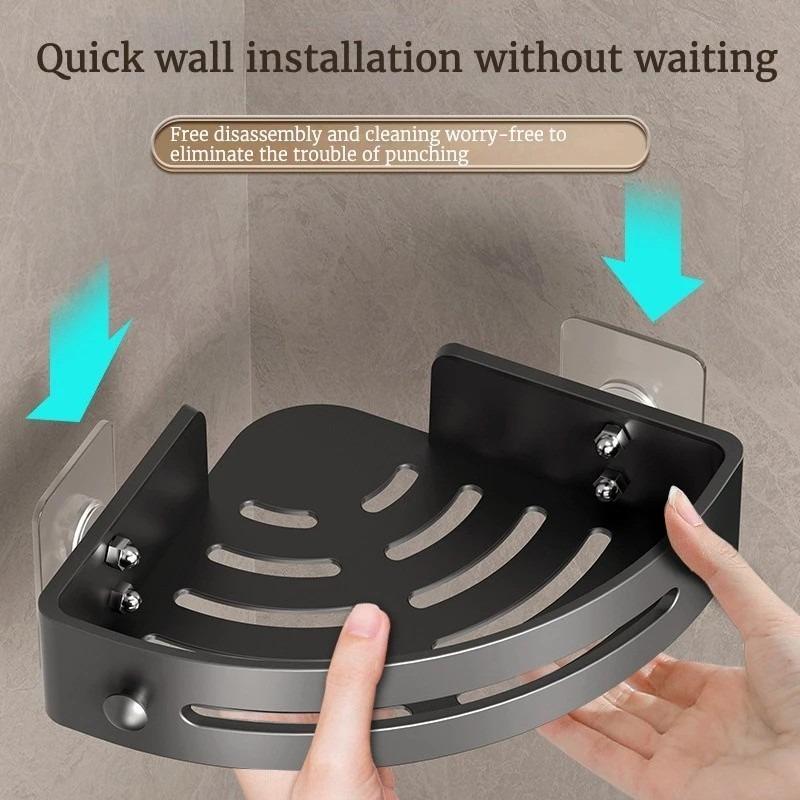 3/2/1 PCS Adhensive Bathroom Shampoo Holder Shower Caddy Shelves Storage No Drill Shelf Corner Towel Holder Shelves For