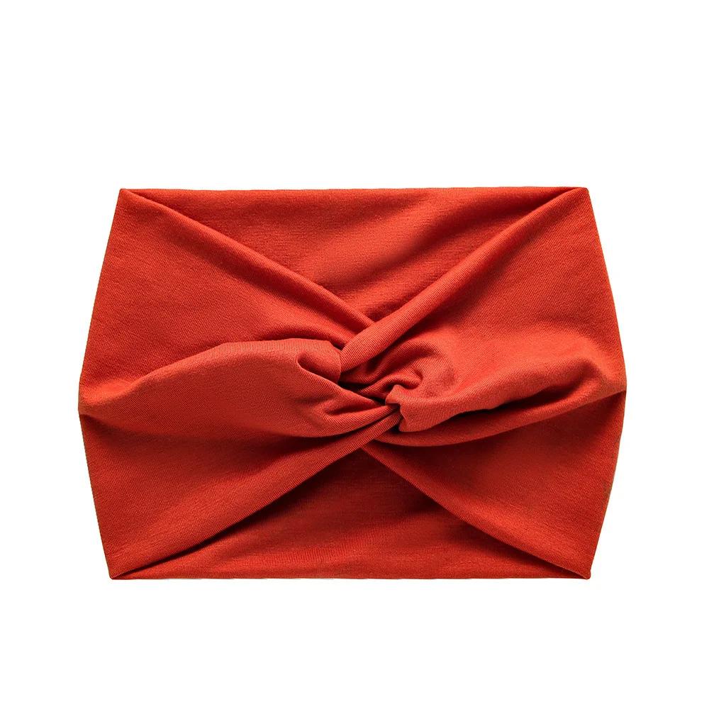 Simple Soild Color Twisted Extra Large Thick Wide Headbands Elastic Turban Workout Sports Hair Band Headwear