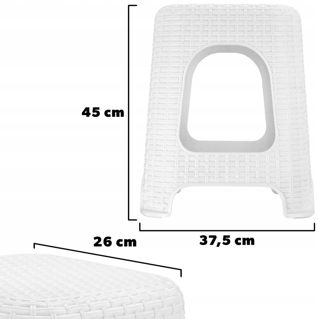 KADAX Rattan Kitchen Stool White 2pcs