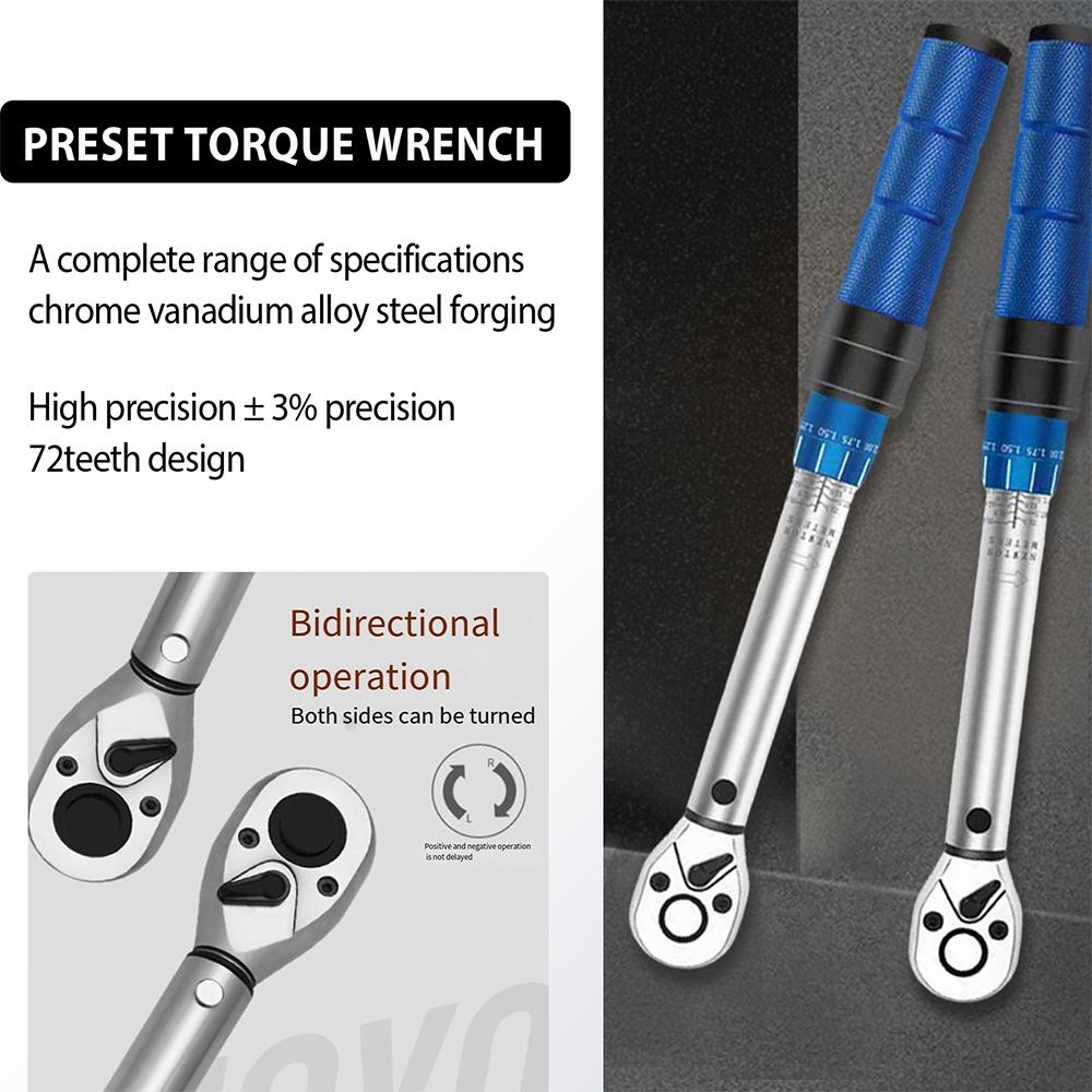 25-350N.m Torque Wrench Square Drive Torques Key ±3% High Precision Torque Wrench Professional Bicycle Automotive Tool