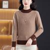 Half Turtleneck Pullover Loose Long-sleeved Multicolor Knitted Sweater for Women Trendy Casual Sweater Autumn and Winter Top