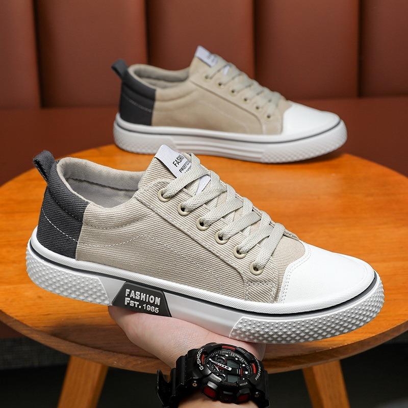 Canvas Shoes Men's New Autumn Breathable Fashion Versatile Board Shoes Men's Low-top Flat-bottomed Sports and Leisure Trendy Shoes