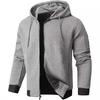 Quilted Hooded Zip-Up Jacket with Adjustable Drawstring, Ribbed Cuffs and Hem, Available In Beige, White, Black, Light Gray, Dark Blue
