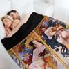 Alphonse Mucha Throw Blanket Picnic Thermal Retros Bed Blankets