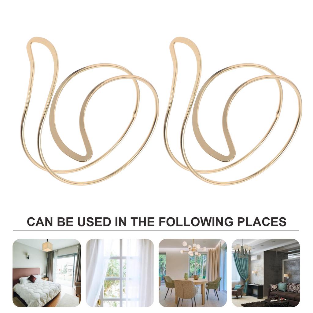 2Pcs Moon Shape Metal Curtain Tiebacks Minimalist Modern Decorative Tie Backs for Living Room Bedroom Office Windows
