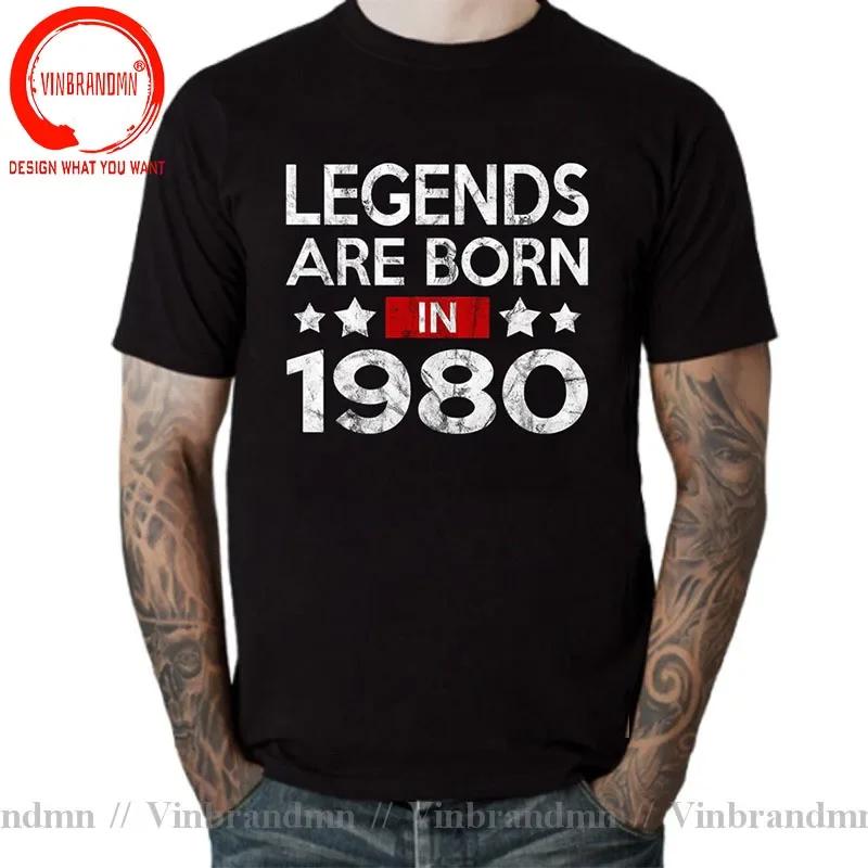 Vintage Legends Are Born In 1980 45 Years Old T Shirt Unisex Made In 1980 Tshirt Birthday Retro Anniversary Tees Streetwear Tshirt