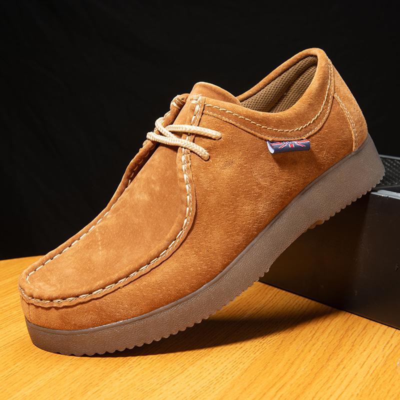 Fashion Autumn Winter Men's Casual Shoes Suede Leather Work Shoes Male Platform Business Shoes Outdoor Antiskid Walking Shoes Men Sneake