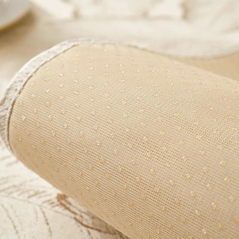 Жаккардовый чехол для дивана с золотой линией и белым краем — фото 6