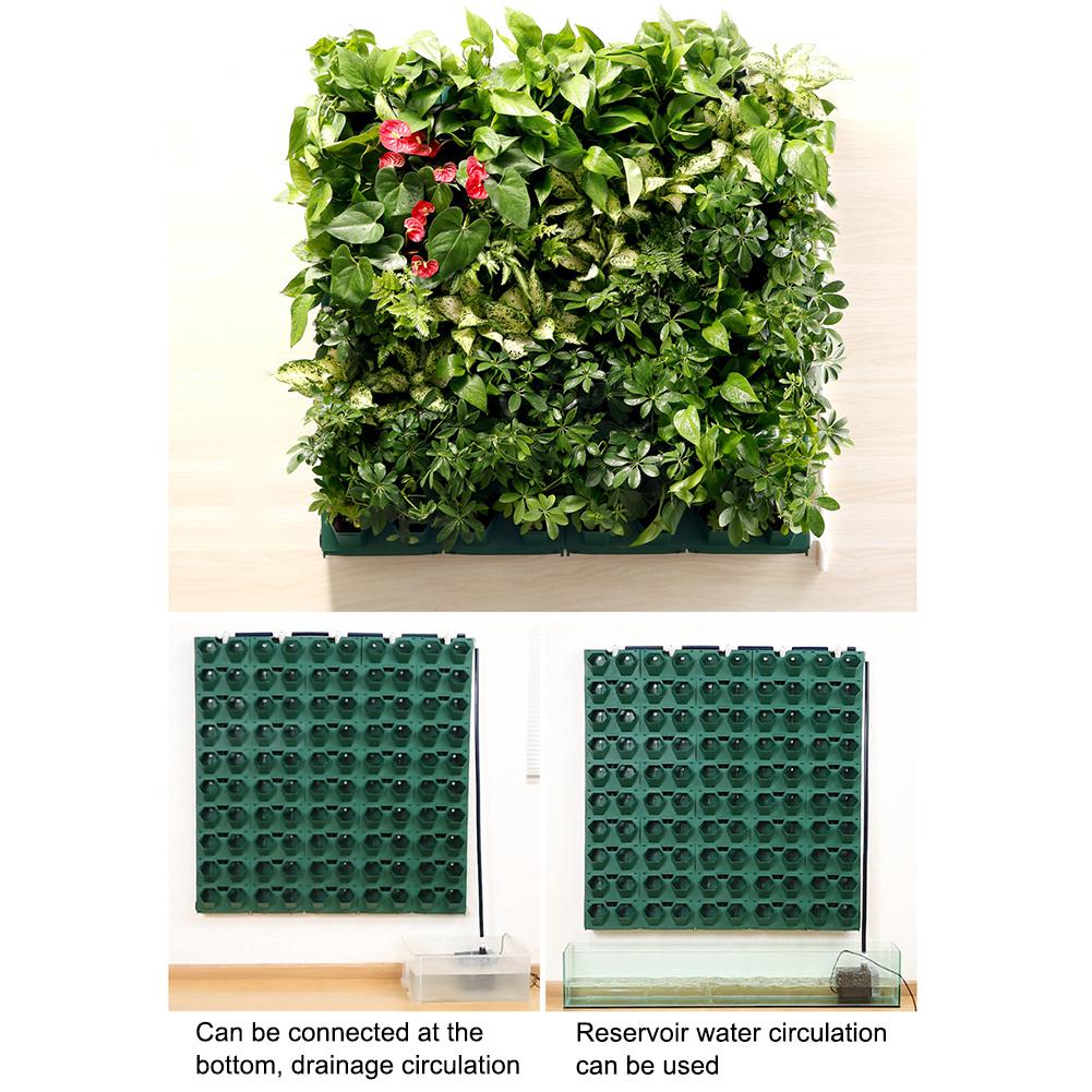 Vertical Wall Planter Four Holes Space Saving 3D Plastic Vertical Wall Plant Pot for Home Garden