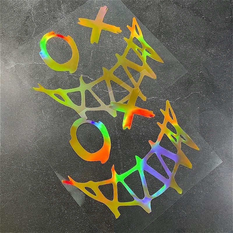 1 Stück Teufel Lächelndes Gesicht Laser Motorradaufkleber Wasserdicht für DIY Roller Auto Fenster Heckscheibe Universal Vinyl Aufkleber