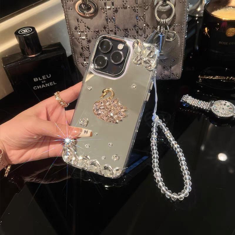 

Diamond Swan for Apple Phone Case 16promax New for IPhone 17 for Chain 13 Handheld Rope 14 For iPhone 17Promax
