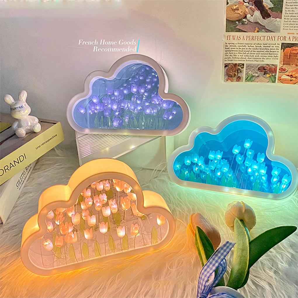 Creative Handmade Gift DIY Cloud Fortulip LED Night Light ForTulip Cloud Flower Sea Night View Lamp