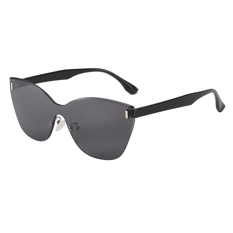 New frameless design sunglasses fashion cat eye sunglasses women's high-end sense large frame sunglasses men's trend