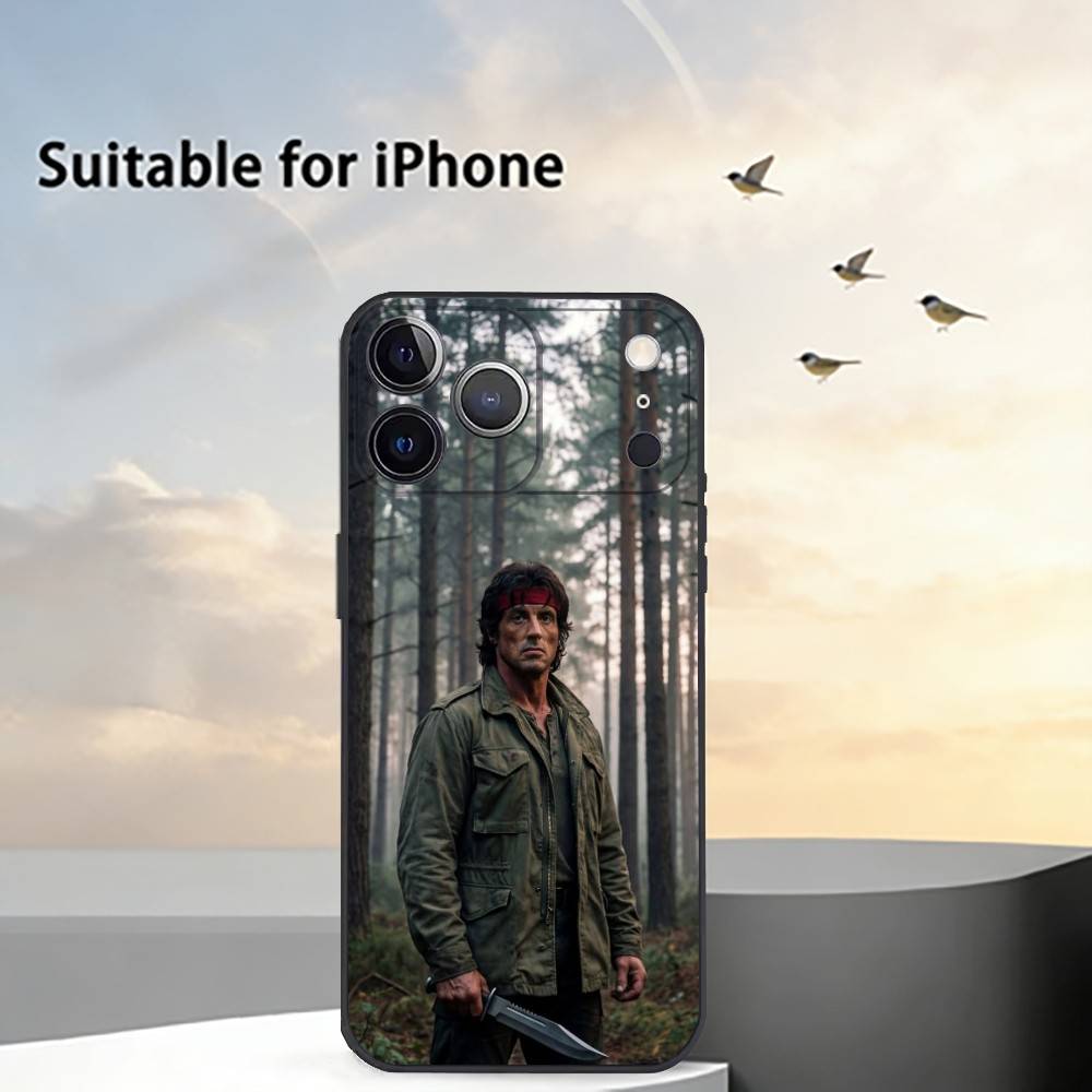 First Blood John R-Rambo Phone Case For iPhone 17, 16,15,14,13,12,11 Plus,Pro Max, Others Soft Black Cover