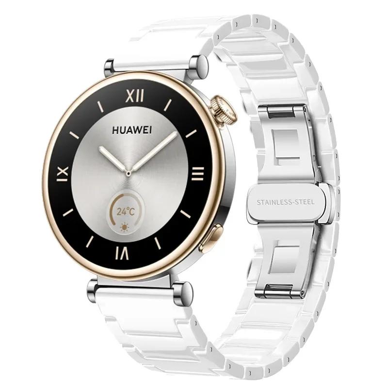 18mm Ceramiczno-Metalowy Pasek Do Huawei Watch GT5 Pro 42mm GT6-5 41mm Damska Luksusowa Bransoletka Opaska Na Nadgarstek Do Huawei Watch GT6-5-4 41mm