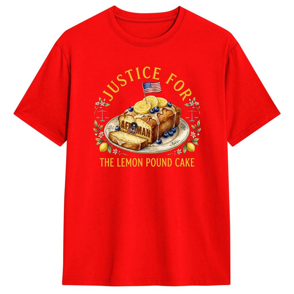AfroUnisex Justice for Lemon Pound Cake T Shirt Leisure T Shirts ShortSleeve Y2K Basic Tshirt Summer Cotton Oversize Top Tees