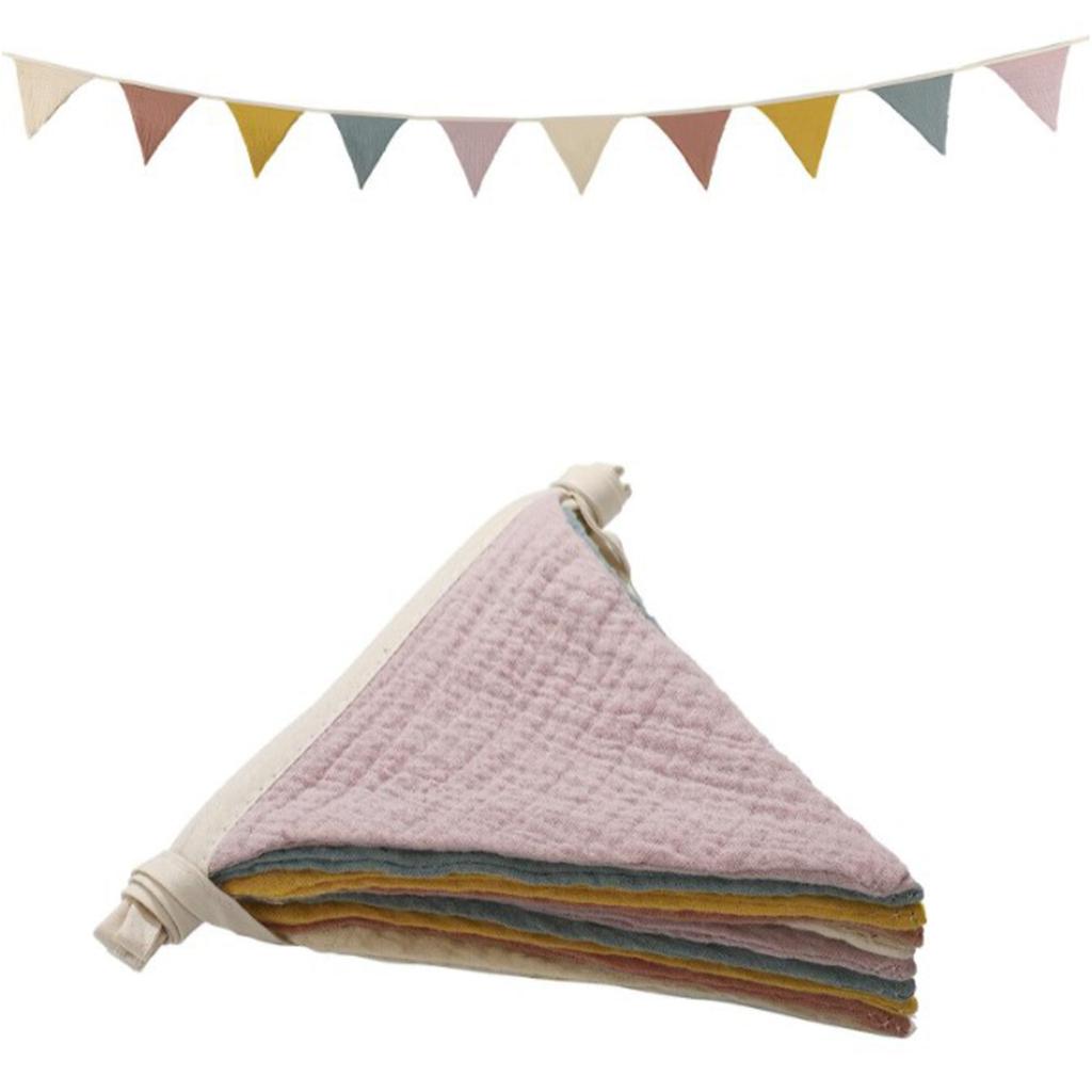 Ghirlande di Festoni di Cotone Bandierine Triangolari Striscioni Pennant Decorazione da Appendere alla Parete per Camera dei Bambini Festa di Compleanno Asilo Nido