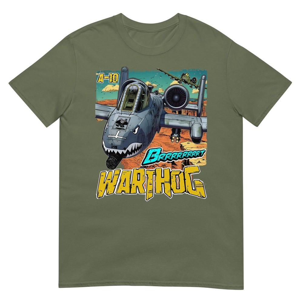 A10 Warthog Düsenflugzeug Brrrt Lustiges Comic-Grafik-T-Shirt