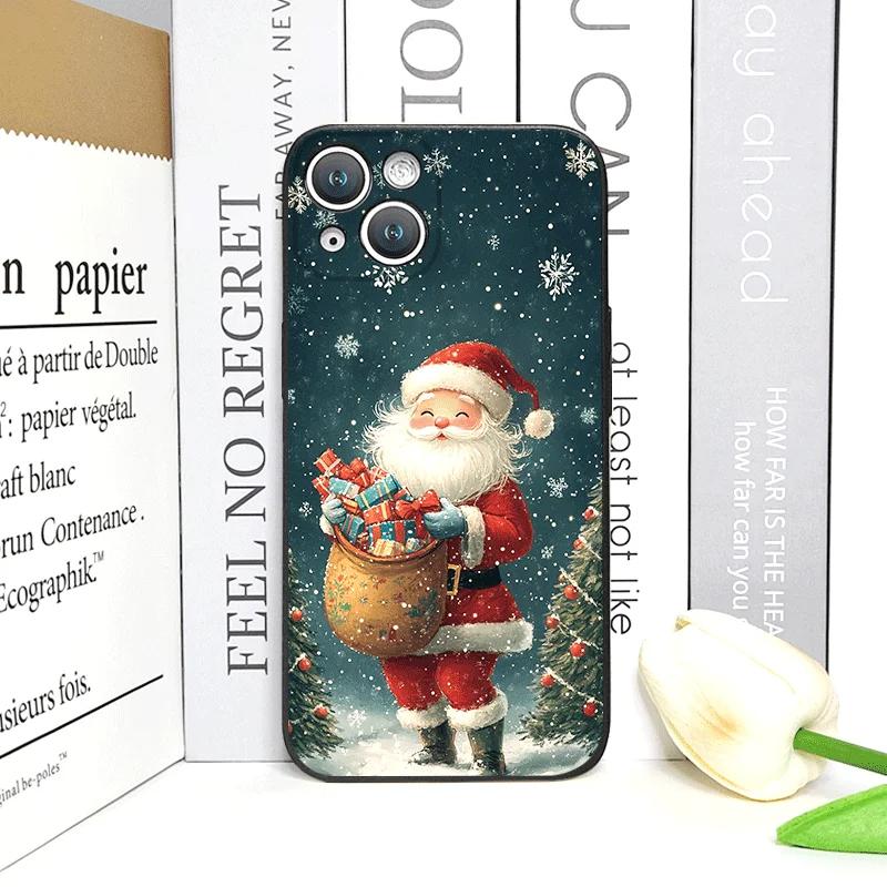 Merry Christmas Tree Santa Claus Pattern Phone Case For IPhone 17 16 15 14 13 12 11 Pro Max XS XR X 7 8 Plus 17 Air 16E Cover