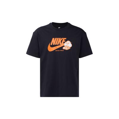 Solid Color Logo Trendy Breathable Pattern Round Neck Pullover Short Sleeve Drop Shoulder T-Shirt Men Tops Black FB9804-010