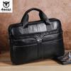 Brand Men's Handbag 100% Leather Briefcase  Large Capacity 14 Inch Laptop Bag Casual Shoulder Crossbody Bag Messenger Bag