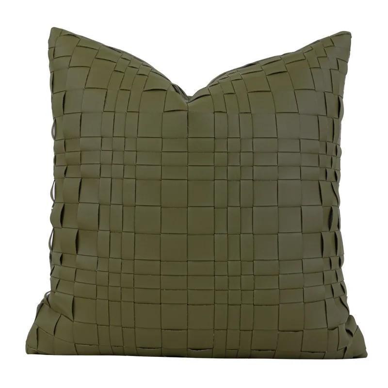 Cushion Cover Nordic Olive Green Bedroom Sofa Living Room Pillowcase Soft Fabric Home Decoration Fashion High-grade Sense 45*45