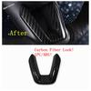 Steering Wheel / Gear Shift Panel / Water Cup Holder Cover Trim For Mazda CX-3 CX3 2016 - 2024 Carbon Fiber Accessories Interior