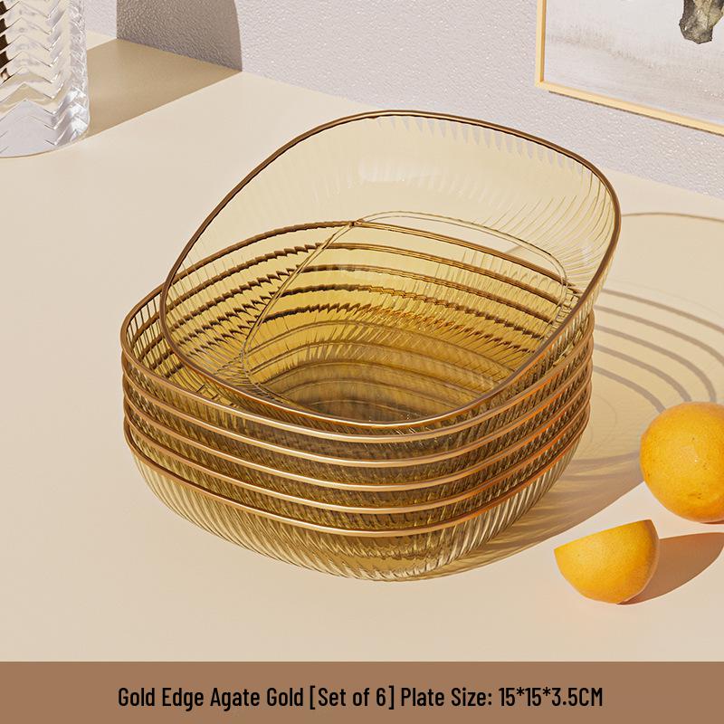Elegant Transparent Vinegar and Snack Dish - Food Grade Plastic Plate for Dipping Sauces