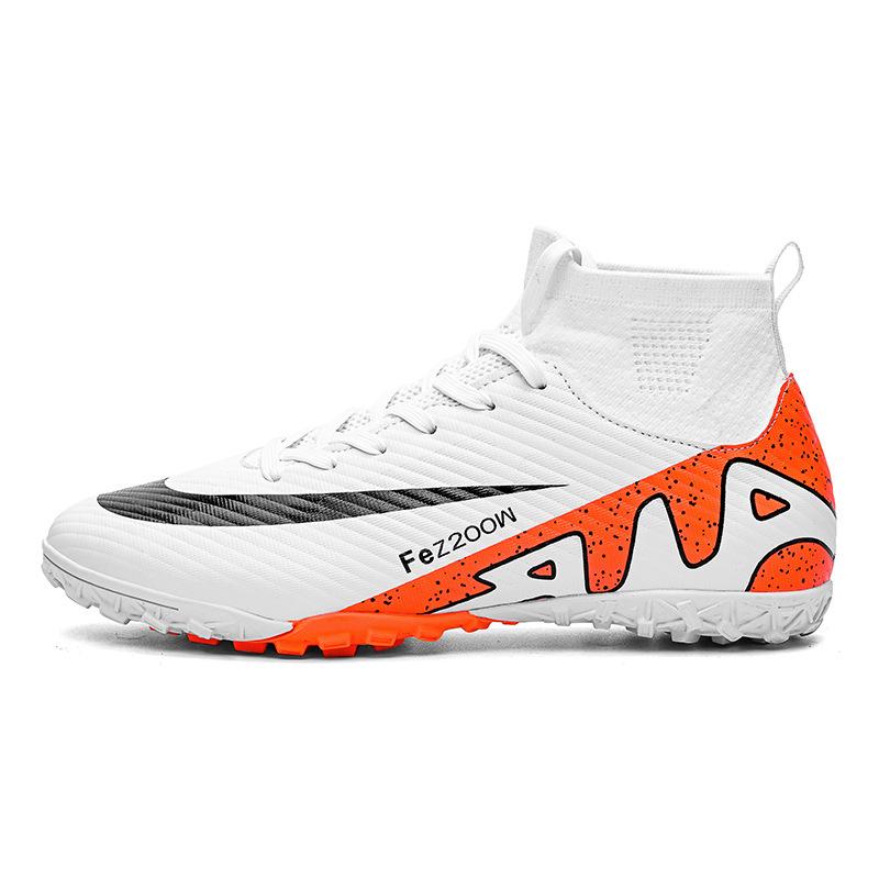 High Top Football Shoes Boys And Girls Teenagers Students Tf Broken Nails Artificial Turf Ag Nails Leather Foot Training Shoes