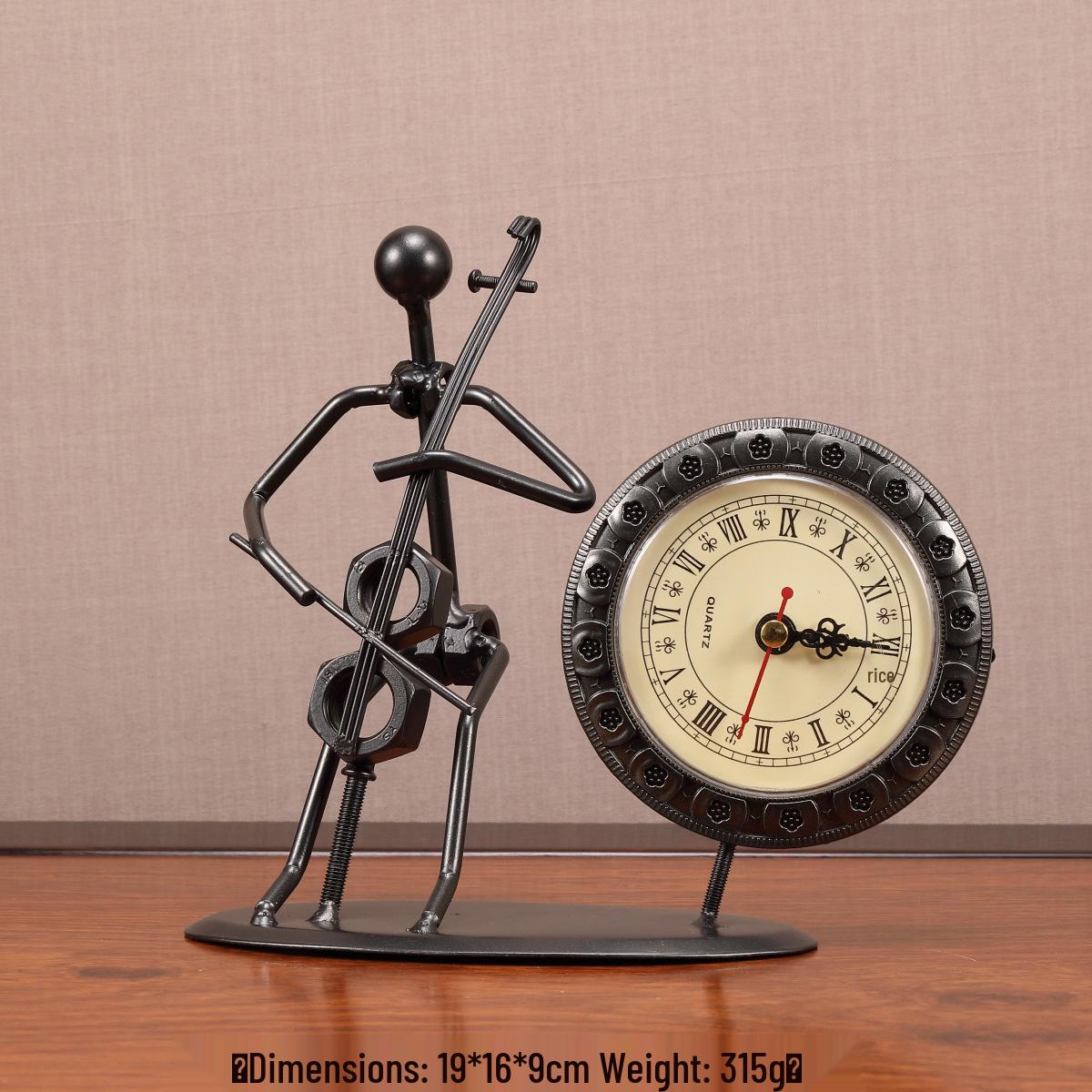 Iron Man Metal Art Desk Clock: Creative Retro Handicraft Gift