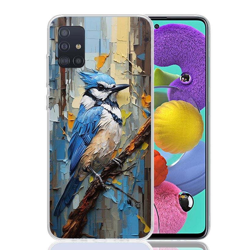 Animal Oil Painting Bird Phone Case For Samsung Galaxy A52 A32 A22 A12 A02S A50S A30S A51 A31 AA71 Note 20 Ultra 10 S10 Plus Gal