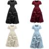 Gown Medieval Womens Square Collar Irish Retro Pastoral Cosplay Costume Cosplay
