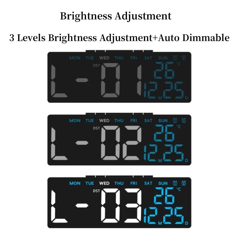 USB Powered Digital Alarm Clock TEMP Date Week Dual Alarm Timing Countdown Snooze Table Clock Auto Dimmable 12/24H DST LED Clock2