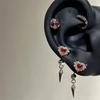 Delicate Heart Wing Ear Bone Nail Glittering Handmade Cartilage Studs Earrings With Rhinestones Jewelry For Women