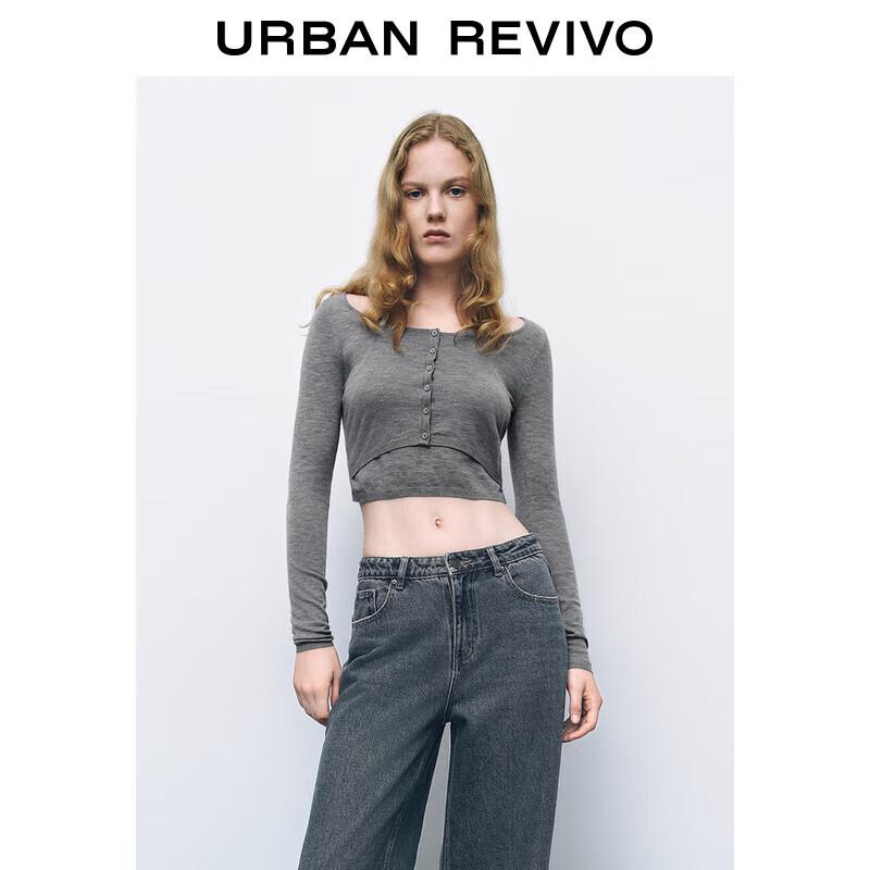 

UR Women s Faux Two-Piece Long Sleeve Knit Top M