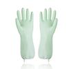 Rubber gloves for women's work thicker durable longer clean waterproof laundry kitchen dishwashing gloves household velvet