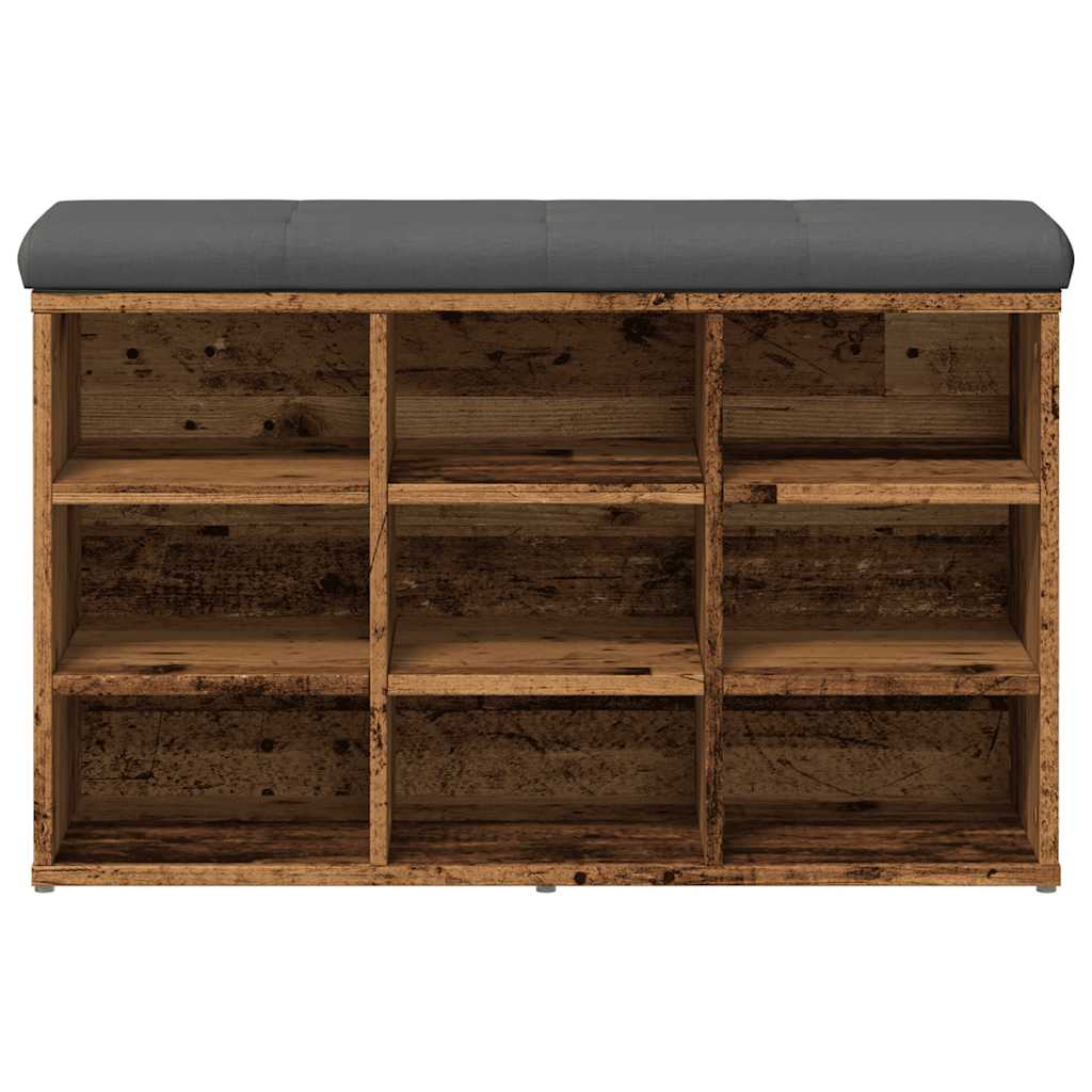 Shoe Bench with Vintage Wood Look 82 x 32 x 50 cm Engineered Wood