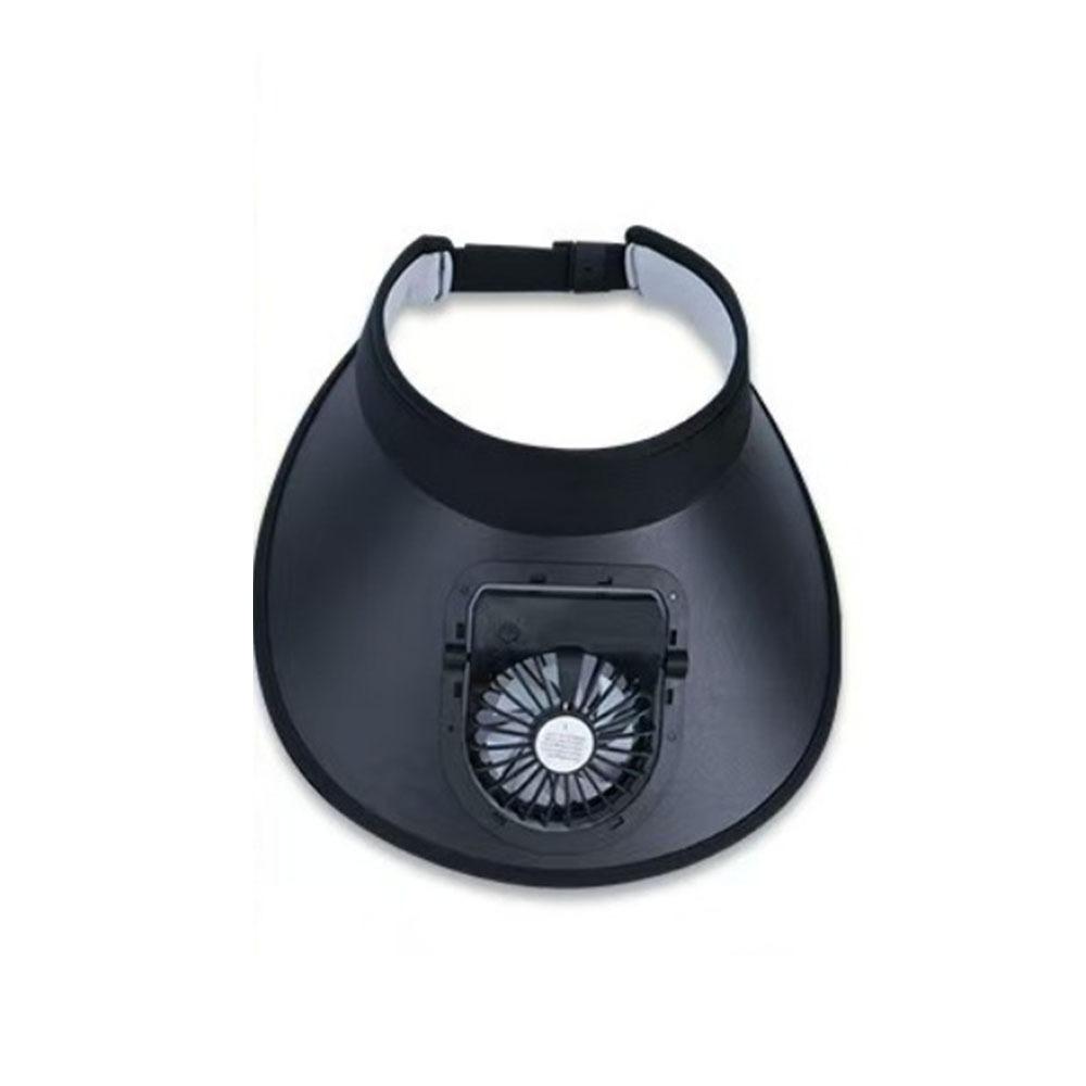 Großer Rand Kühlender Ventilator Hut USB Wiederaufladbar Damen Sonnenhut Freizeit Leerer Oberteil Sonnenschutz Kappe Damen