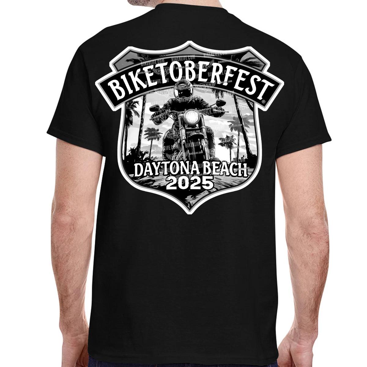 T-Shirt 2025 Biketoberfest Daytona Beach Monochrome Logo No Harley M