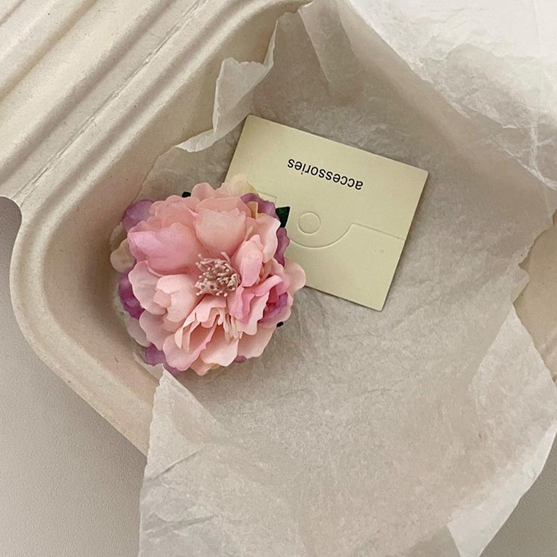 

Заколка для волос в виде цветка пиона в стиле ретро, сладкие искусственные заколки-цветы для женщин и девочек, свадебные заколки для волос, аксессуары для волос розовый