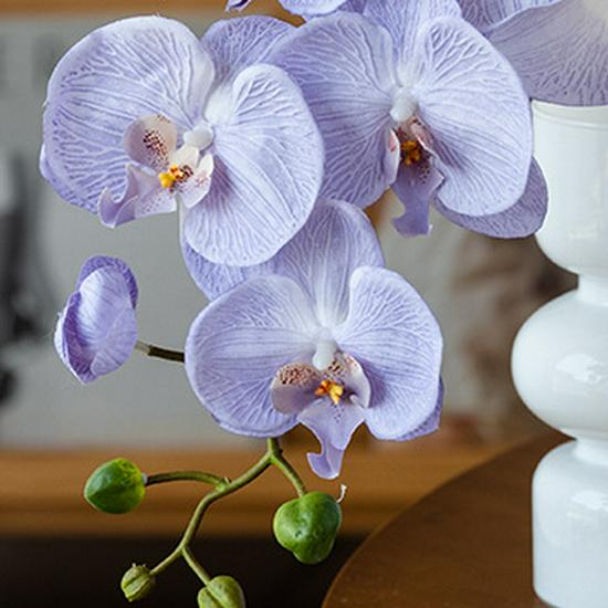 Luxury Orchid Artificial Flower for Hotel Bedroom Decor - High-End Phalaenopsis Single Stem Arrangement Ornament