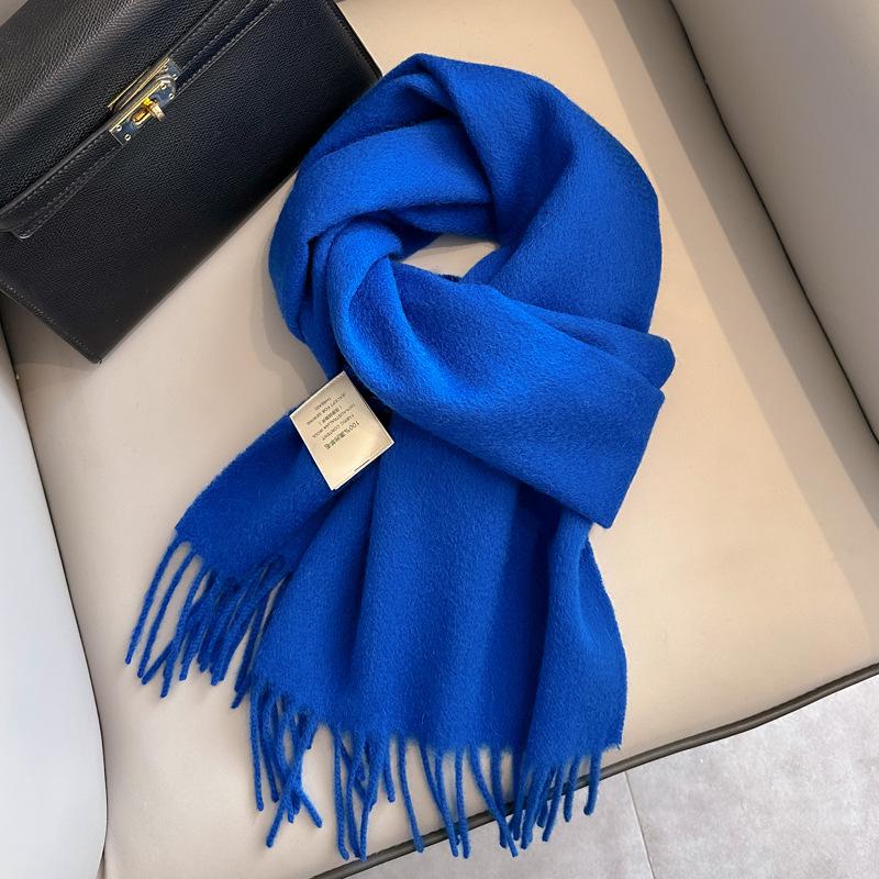 White Pure Wool Scarf Women's Winter Versatile Senior Sense Thickened Couple Scarf Dual-purpose High-end Gift