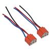 2pcs Ceramic H4 Wiring Harness Rubber Metal H4 Headlight Socket with 3 Adapter H4 Ceramic Socket for Headlight, Fog Light, Truck