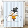 Tuniu Adorable Snowman Shower Curtain Winter Holiday Decor Festive Bathroom Set Waterproof Fabric