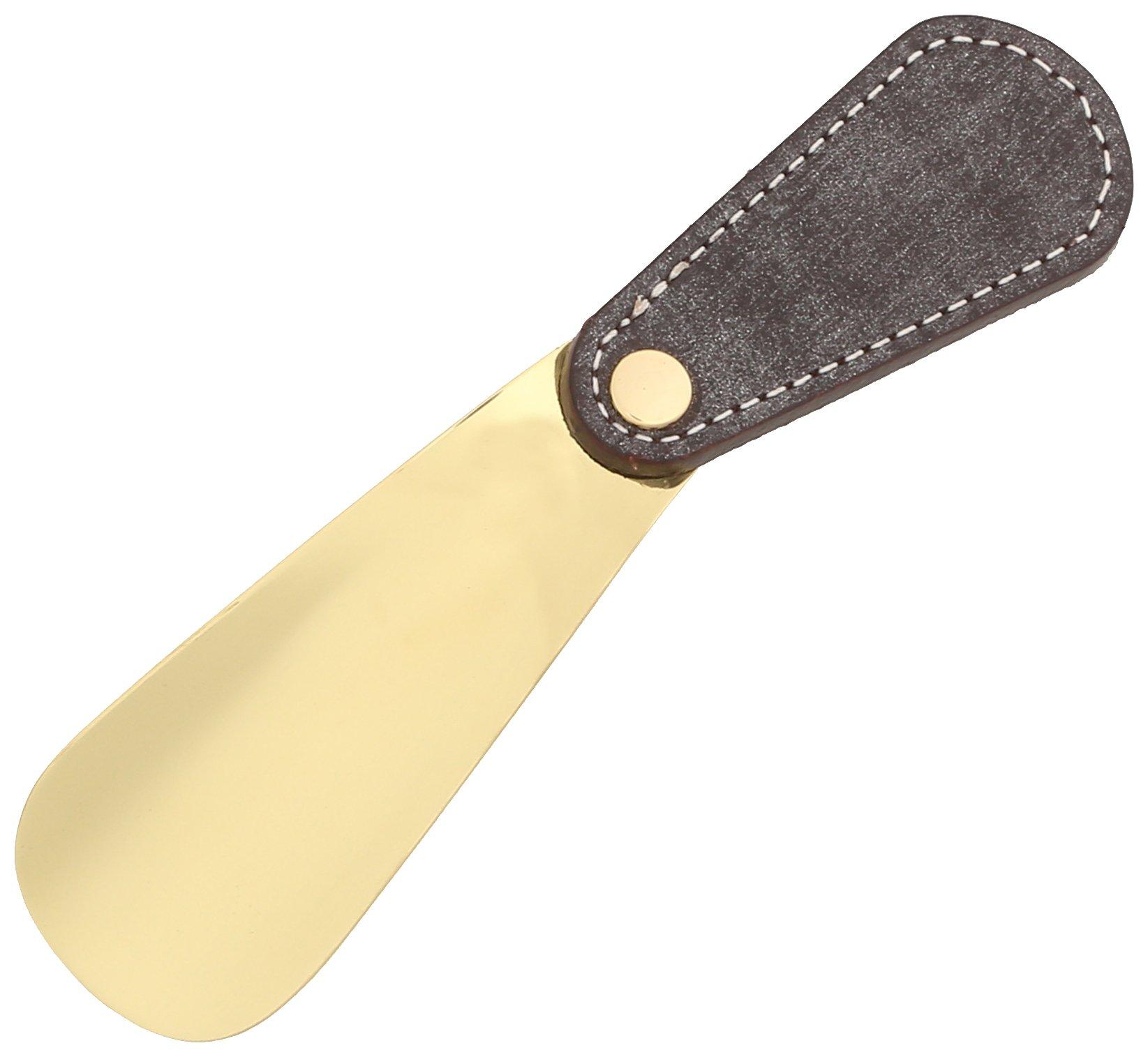 

Кожаная ручка для уздечки из натуральной латуни. Рожок для обуви из цельной латуни. 13. Уздечка, изготовленная на заказ Ёсидой Сабуро Шотен, коричневая, бесплатно [M]. Моубрей] и мужчины коричневый