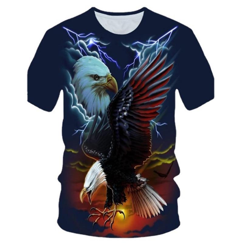 Men's Trendy T-shirt Loose Same 3D Printed Clothes Student Short Sleeved T-shirt