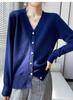 Elegant Merino Wool V-Neck Cardigan - Women's Lightweight Autumn Sweater