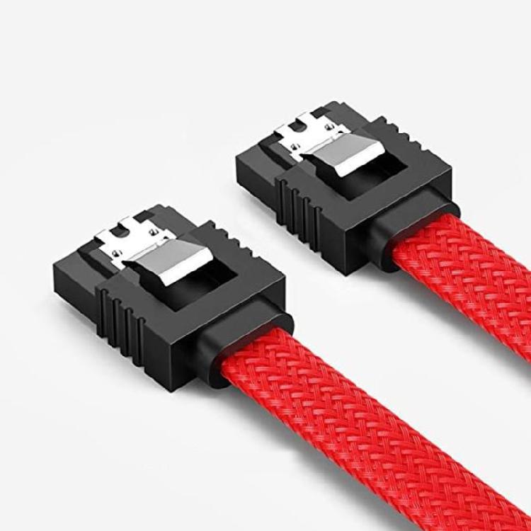 Nylons Braideds SATAIII Cable 50cm Color Matcheds Secure Lock Clip Low Profile Connectors For PC Components