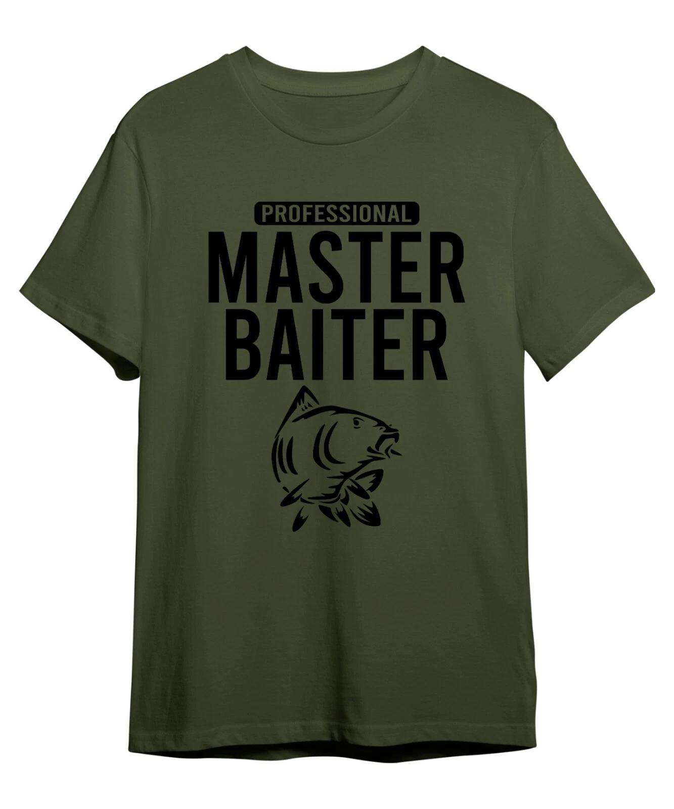 Master Baiter Carp Fishing T-Shirt, Carp Hunter Father Dad Fisherman Carp Top 4XL