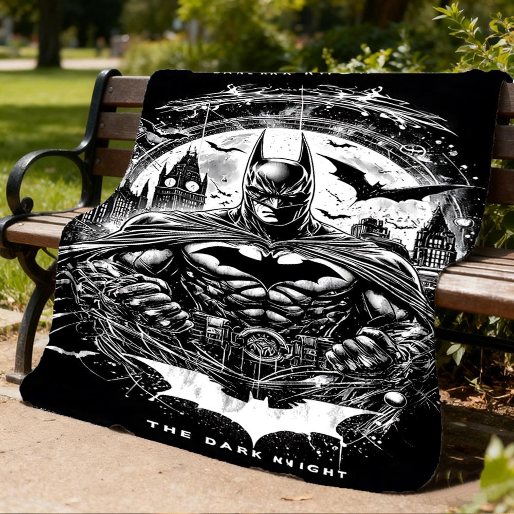 1pc Batman Outdoor Flannel Throw Blanket Soft, Lightweight & Warm for Sofa, Office